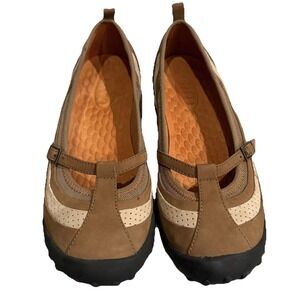 Clarks Privo Mary Jane Shoes Womens Size 8 Brown Leather Comfort Slip On Boho
